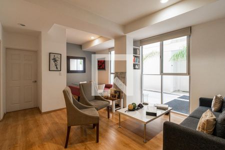 Sala - Comedorde Apartamento con 1 recámara, 69m² Merced Gómez