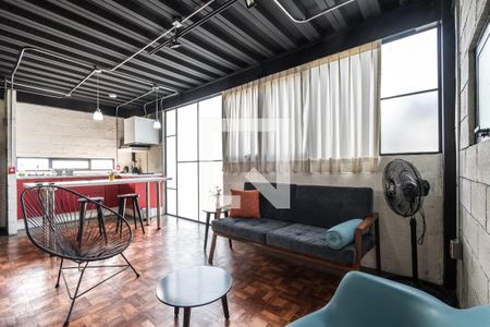 Sala - Comedor de apartamento para alugar com 1 quarto, 54m² em Bosques de Tarango, Ciudad de México