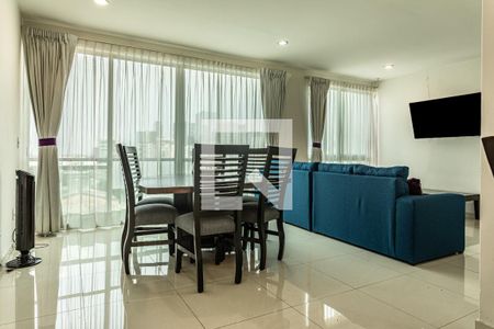 Sala - Comedor  de apartamento para rentar con 2 recámaras, 79m² en Laguna de Términos