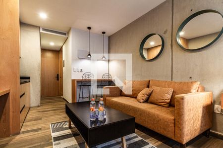Sala - Comedor  de apartamento para alugar com 1 quarto, 31m² em Hipódromo Condesa, Ciudad de México
