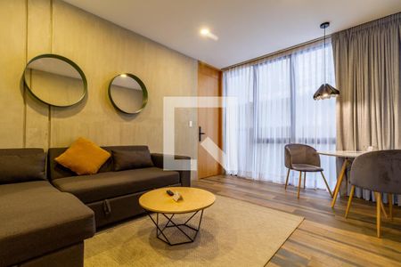 Sala - Comedor de apartamento para alugar com 1 quarto, 39m² em Hipódromo Condesa, Ciudad de México