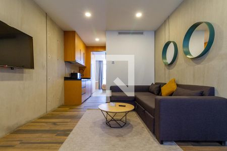 Sala - Comedor de apartamento para alugar com 1 quarto, 39m² em Hipódromo Condesa, Ciudad de México