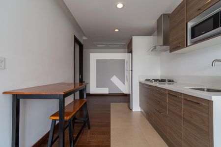 Cocina de apartamento para rentar con 1 recámara, 48m² en Avenida Santa Fe