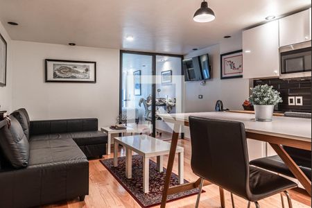 Sala - Comedor  de apartamento para alugar com 1 quarto, 53m² em Colonia Condesa, Ciudad de México