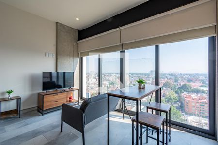 Sala - Comedor  de apartamento para alugar com 1 quarto, 30m² em Verónica Anzúres, Ciudad de México
