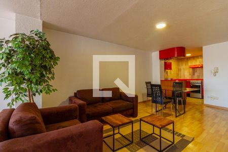 Sala - Comedor  de apartamento para alugar com 1 quarto, 60m² em Cuauhtémoc, Ciudad de México