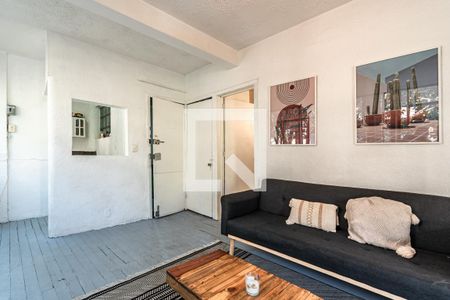 Sala - Comedor  de apartamento para alugar com 1 quarto, 47m² em Cuauhtémoc, Ciudad de México