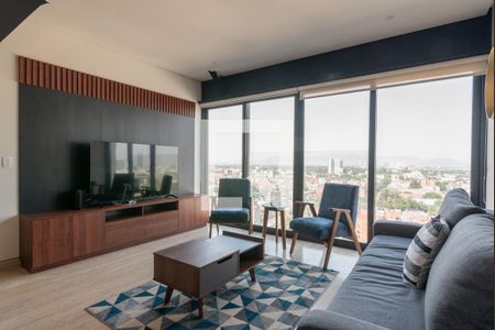 Sala - Comedor de apartamento para alugar com 1 quarto, 60m² em Verónica Anzúres, Ciudad de México
