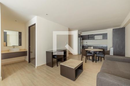 Sala - Comedor de apartamento para alugar com 1 quarto, 58m² em Bosque de Las Palmas, Naucalpan de Juárez