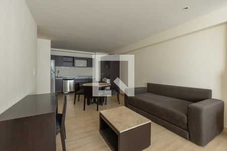 Sala - Comedor de apartamento para alugar com 1 quarto, 58m² em Bosque de Las Palmas, Naucalpan de Juárez