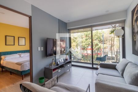 Sala - Comedor  de apartamento para alugar com 2 quartos, 74m² em Narvarte Oriente, Ciudad de México