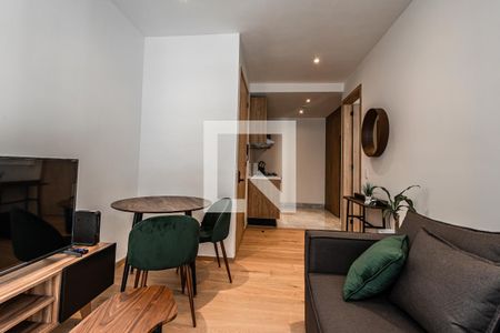 Sala - Comedor  de apartamento para alugar com 1 quarto, 41m² em Roma Norte, Ciudad de México