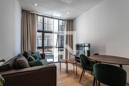 Sala - Comedor  de apartamento para alugar com 1 quarto, 41m² em Roma Norte, Ciudad de México