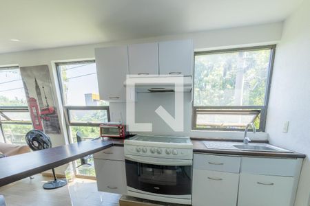 Cocina de apartamento para alugar com 2 quartos, 48m² em Popotla, Ciudad de México