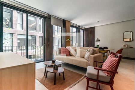 Sala - Comedor  de apartamento para alugar com 2 quartos, 130m² em Roma Norte, Ciudad de México